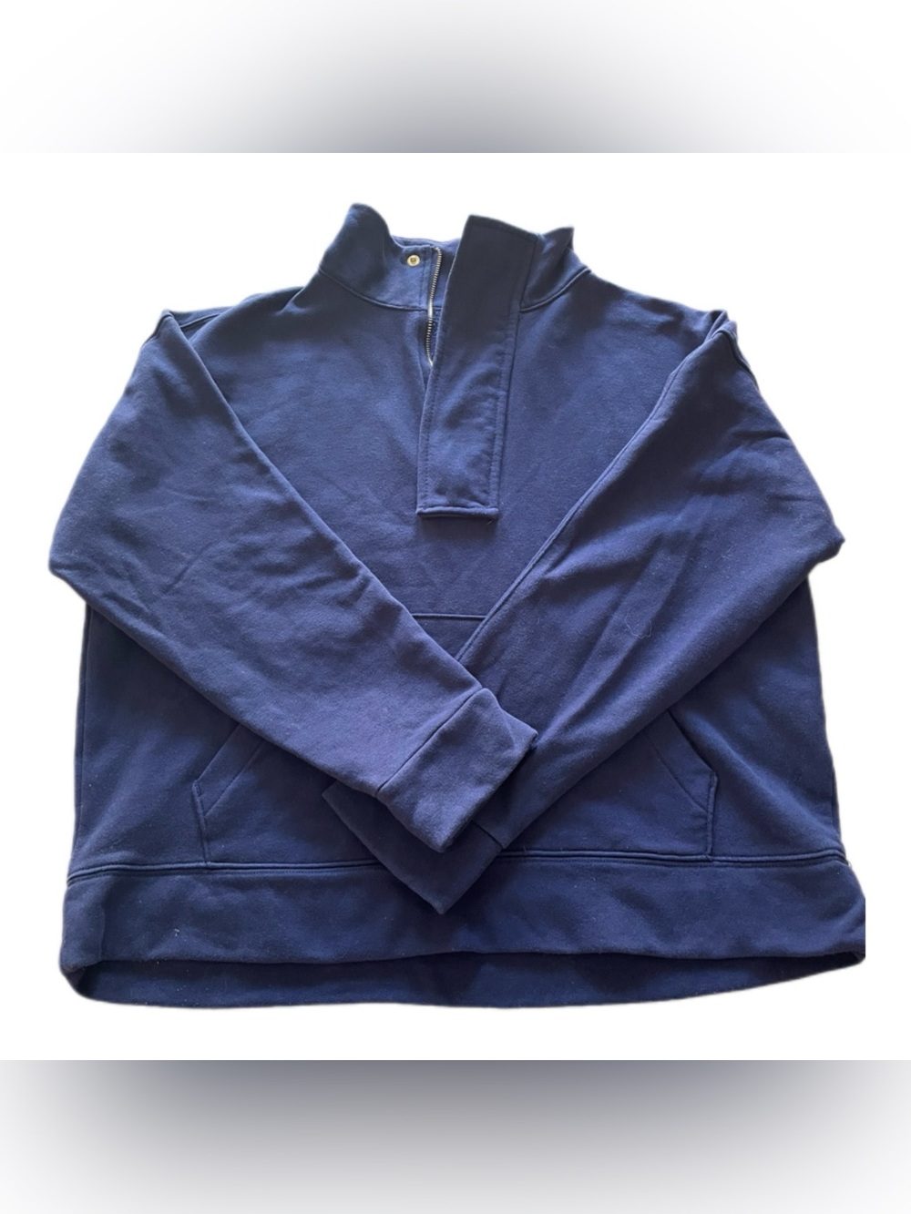 a new day Navy Half-Zip Pullover Fleece Sweatshirt with Pockets - M